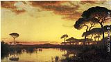 William Stanley Haseltine Canvas Paintings - Sunset Glow, Roman Campagna